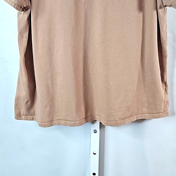 Worthington Brown/Tan Ruffle Sleeve Shirt Size Large - Picture 6 of 8